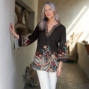 NWT Soft Surroundings Emma 3/4 sleeve tunic/ small